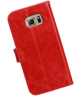 Rood Pull-Up PU booktype wallet cover hoesje voor Samsung Galaxy S7 Plus