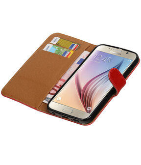 Rood Pull-Up PU booktype wallet cover hoesje voor Samsung Galaxy S7 Plus