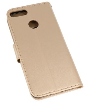 Goud Wallet Case Hoesje voor Huawei Honor 9 Lite