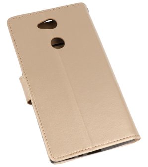 Goud Wallet Case Hoesje voor Sony Xperia L2