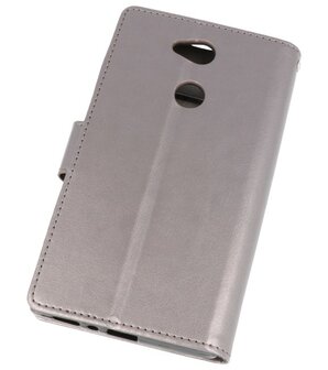 Grijs Wallet Case Hoesje voor Sony Xperia L2