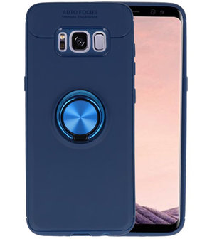 Navy Zacht TPU met Ringhouder hoesje voor Samsung Galaxy S8 Plus