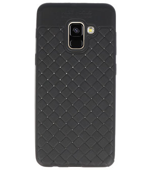 Zwart Geweven hard case hoesje voor Samsung Galaxy A8 2018