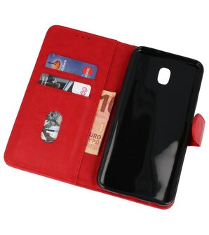 Rood booktype wallet case Hoesje voor Samsung Galaxy J7 2018