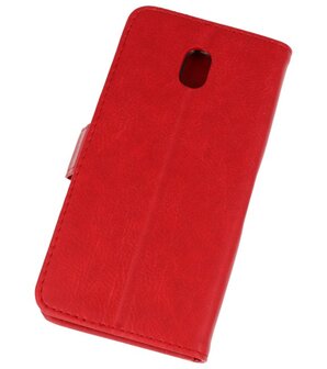 Rood booktype wallet case Hoesje voor Samsung Galaxy J7 2018