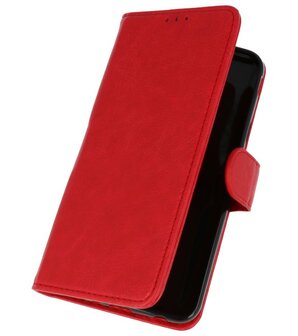 Rood booktype wallet case Hoesje voor Samsung Galaxy J7 2018