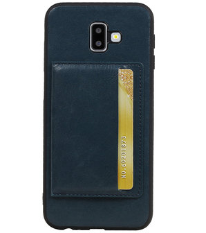 Staand Back Cover 1 Pasjes voor Galaxy J6 Plus Navy