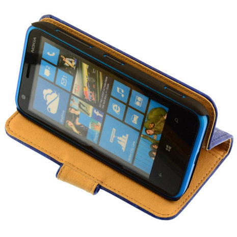 Bestcases Vintage Blauw Bookstyle Cover Hoesje voor Nokia Lumia 620