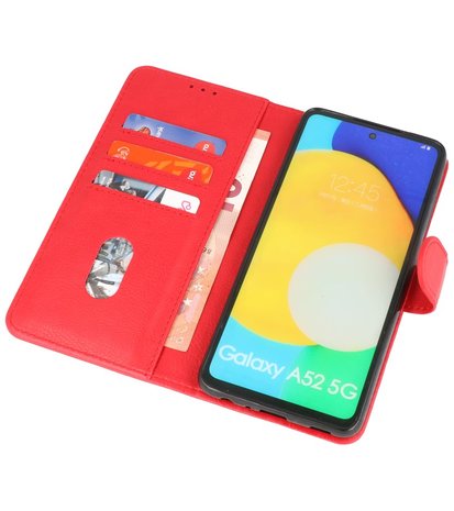 Booktype Wallet Case Telefoonhoesje voor Samsung Galaxy A52 / A52 5G / A52s 5G - Rood