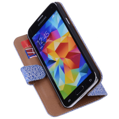 Wauw ambitie Worden Samsung Galaxy S5 (Plus) Lederen Wallet Antiek Blue White Online Bestellen?  - Bestcases.nl