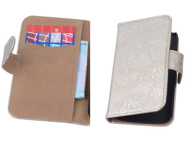 Lace Goud Hoesje voor Huawei Ascend G6 Book/Wallet Case/Cover