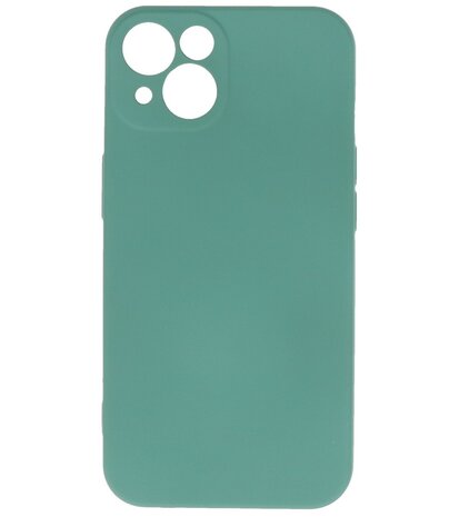 iPhone 13 Hoesje - 2.0mm Dikke Fashion Telefoonhoesje Backcover - Donker Groen