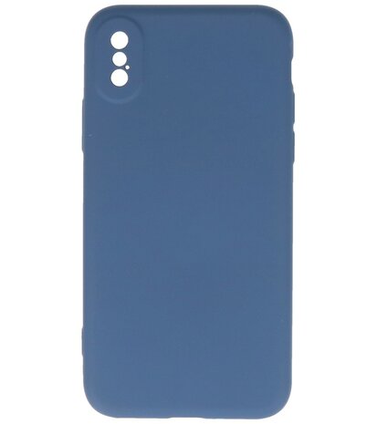 2.0mm Dikke Fashion Telefoonhoesje - Siliconen Hoesje voor iPhone Xs & iPhone X - Navy