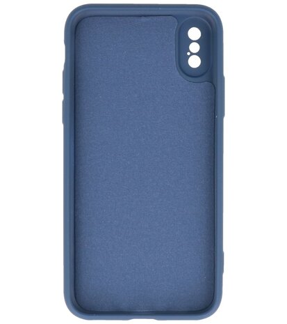 2.0mm Dikke Fashion Telefoonhoesje - Siliconen Hoesje voor iPhone Xs & iPhone X - Navy