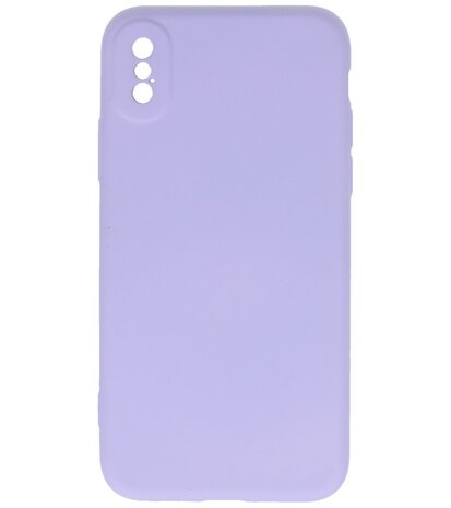 2.0mm Dikke Fashion Telefoonhoesje - Siliconen Hoesje voor iPhone Xs & iPhone X - Paars