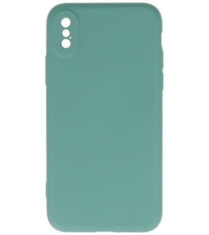 2.0mm Dikke Fashion Telefoonhoesje - Siliconen Hoesje voor iPhone Xs & iPhone X - Donker Groen