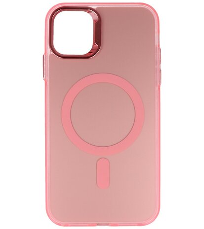 Magsafe Hoesje Geschikt voor iPhone 11 Pro - Magnetisch Smartphone Hoesje - Roze