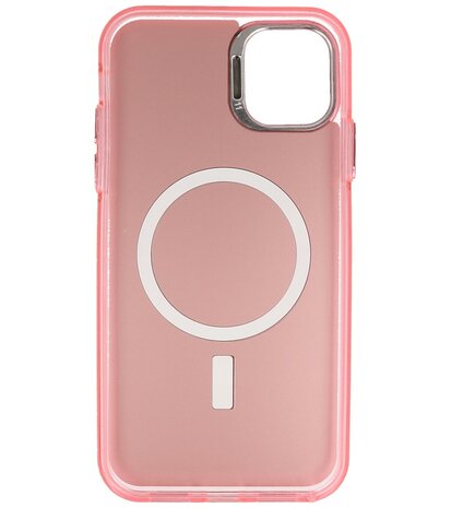 Magsafe Hoesje Geschikt voor iPhone 11 Pro - Magnetisch Smartphone Hoesje - Roze