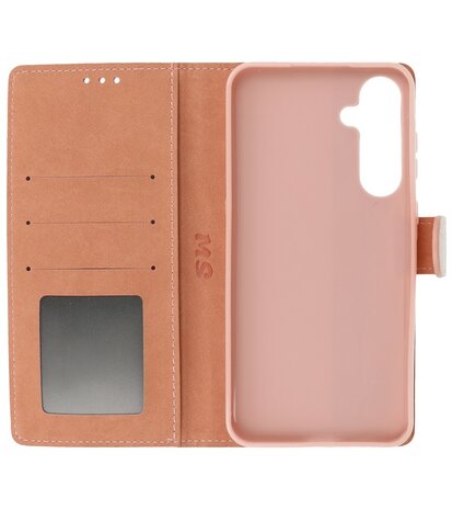 Samsung Galaxy A55 Hoesje Book Case Portemonnee Telefoonhoesje - Roze Goud