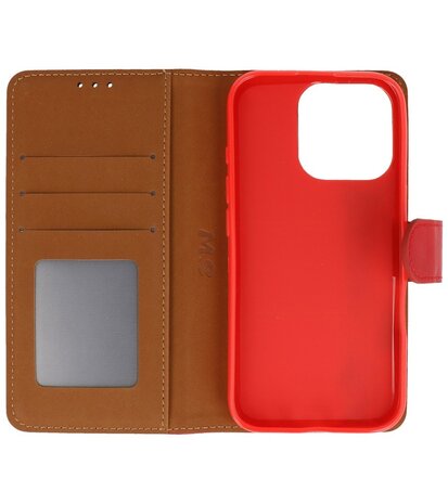 iPhone 16 Pro Hoesje Book Case Portemonnee Telefoonhoesje - Rood