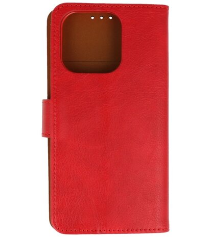 iPhone 16 Pro Hoesje Book Case Portemonnee Telefoonhoesje - Rood