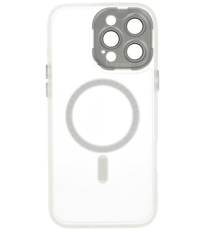 Mat-Transparent met Camera Beschermer Magsafe Case voor iPhone 14 Pro Max Wit