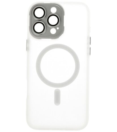 Mat-Transparent met Camera Beschermer Magsafe Case voor iPhone 14 Pro Wit