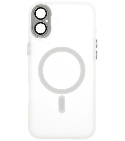 Mat-Transparent met Camera Beschermer Magsafe Case voor iPhone 16 Wit