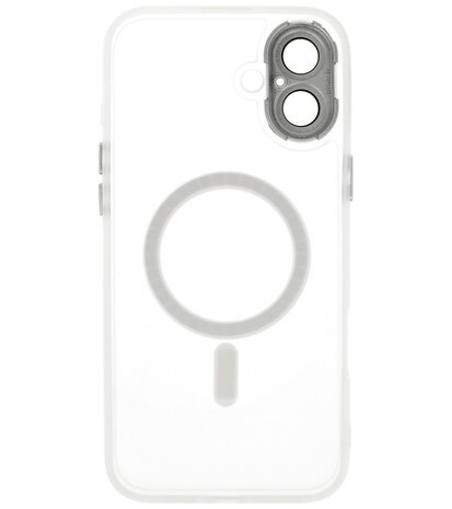 Mat-Transparent met Camera Beschermer Magsafe Case voor iPhone 16 Plus Wit