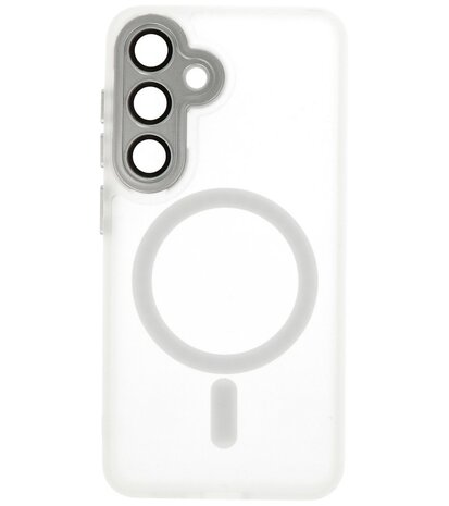 Mat-Transparent met Camera Beschermer Magsafe Case voor Samsung Galaxy S24 FE Wit