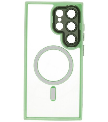 Mat-Transparent met Camera Beschermer Magsafe Case voor Samsung Galaxy S24 Ultra Groen