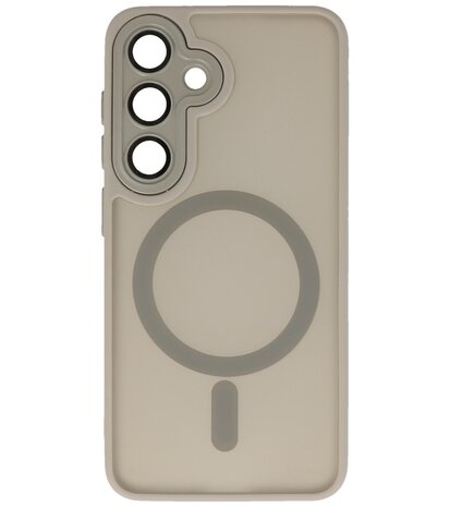 Mat-Transparent met Camera Beschermer Magsafe Case voor Samsung Galaxy S24 Grijs