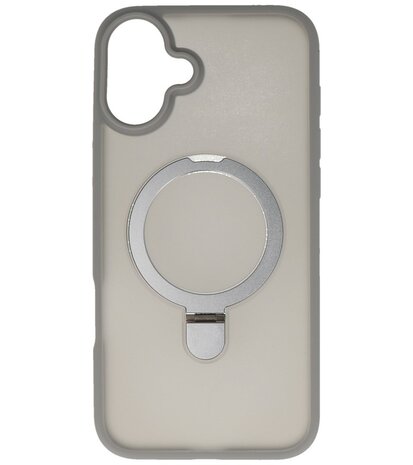 Magsafe Mat Transparant - Camera Beschermer Case met Staande Functie voor iPhone 16 Grijs