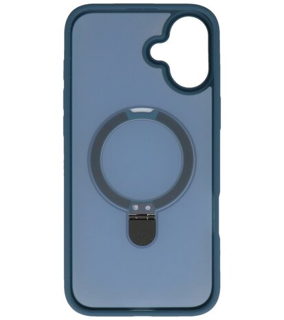 Magsafe Mat Transparant - Camera Beschermer Case met Staande Functie voor iPhone 16 Plus Blauw