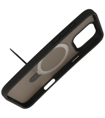 Magsafe Mat Transparant - Camera Beschermer Case met Staande Functie voor iPhone 16 Pro Max Zwart