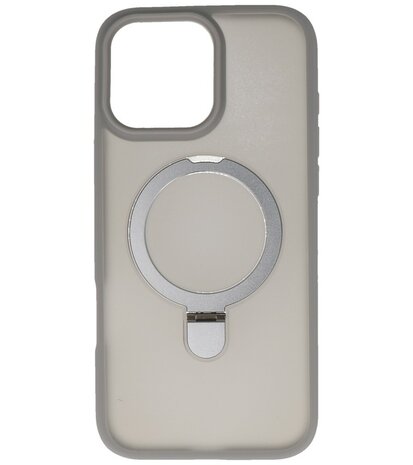 Magsafe Mat Transparant - Camera Beschermer Case met Staande Functie voor iPhone 16 Pro Max Grijs