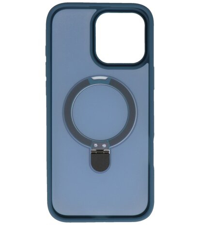 Magsafe Mat Transparant - Camera Beschermer Case met Staande Functie voor iPhone 16 Pro Blauw