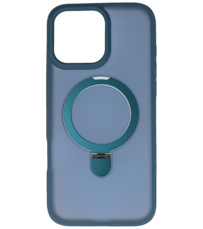 Magsafe Mat Transparant - Camera Beschermer Case met Staande Functie voor iPhone 16 Pro Blauw