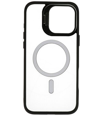 Magsafe Transparant - Camera Beschermer Case met Staande Functie voor iPhone 16 Zwart