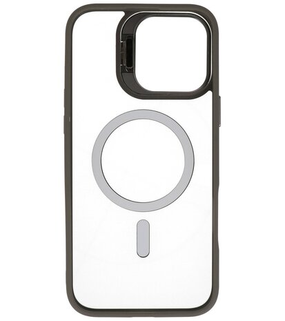 Magsafe Transparant - Camera Beschermer Case met Staande Functie voor iPhone 16 Pro Max Grijs