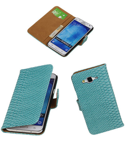 joggen Roestig progressief Samsung Galaxy J7 Snake Slang Booktype Wallet Hoesje Turquoise -  Bestcases.nl