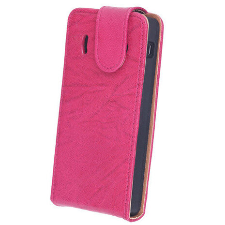 Polar Echt Lederen Fuchsia Huawei Ascend Y300 Flipcase Hoesje