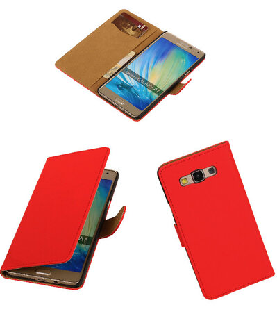 Rood Effen Booktype Samsung Galaxy A7 Wallet Cover Hoesje