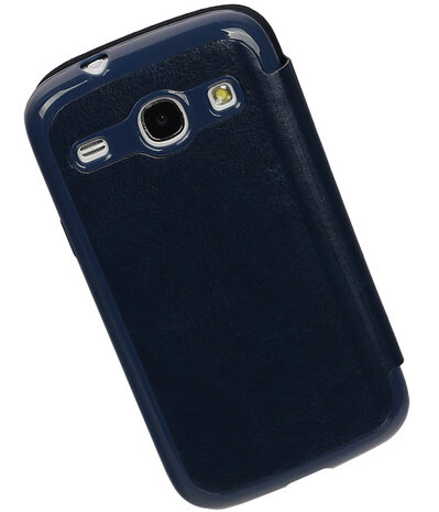 Polar Map Case Donker Blauw Samsung Galaxy Core i8260 TPU Bookcover Hoesje