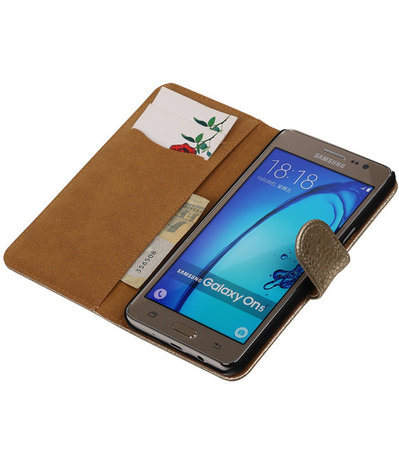 Samsung Galaxy On5 - Lace Goud Booktype Wallet Hoesje