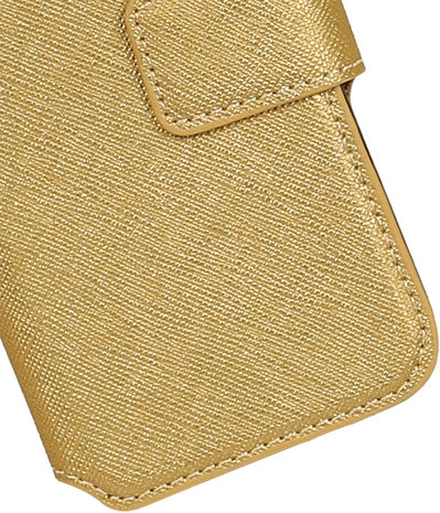 Goud Samsung Galaxy Grand Prime G530 TPU wallet case booktype hoesje HM Book