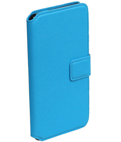 Blauw Huawei P8 TPU wallet case booktype hoesje HM Book