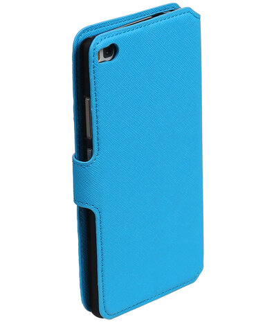 Blauw Huawei P8 TPU wallet case booktype hoesje HM Book