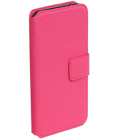 Roze Samsung Galaxy E5 TPU wallet case booktype hoesje HM Book