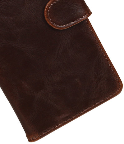 Mocca Pull-Up PU booktype wallet hoesje voor Sony Xperia C6